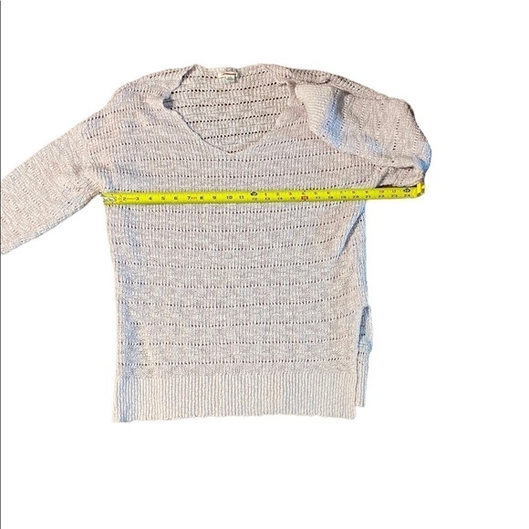 American Eagle Women's Open Stitch Knit Sweater Size M Pink V Neck Crochet - Picture 5 of 10